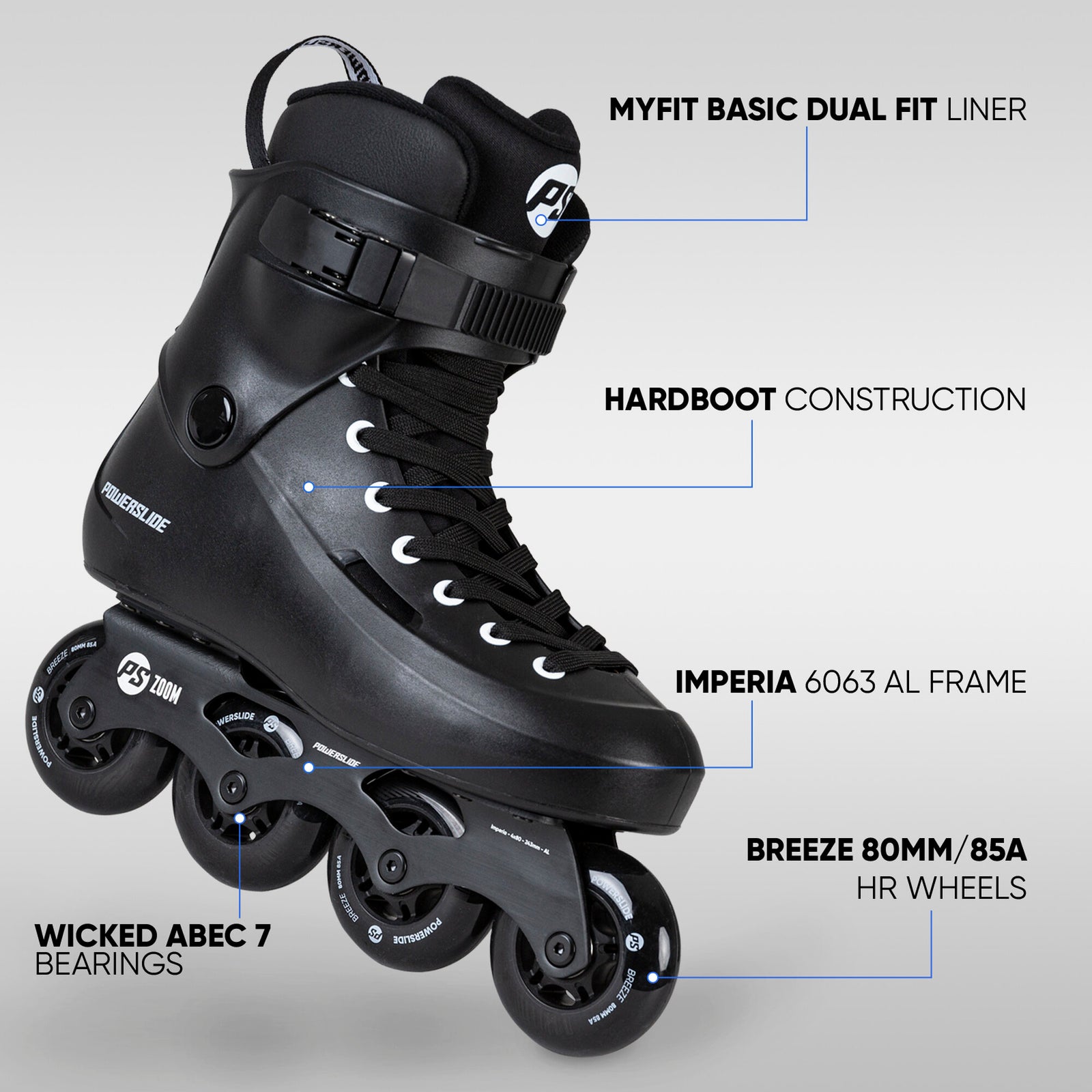 Zoom Black 80 - Powerslide - Urban Inline Skates - Product Image 2