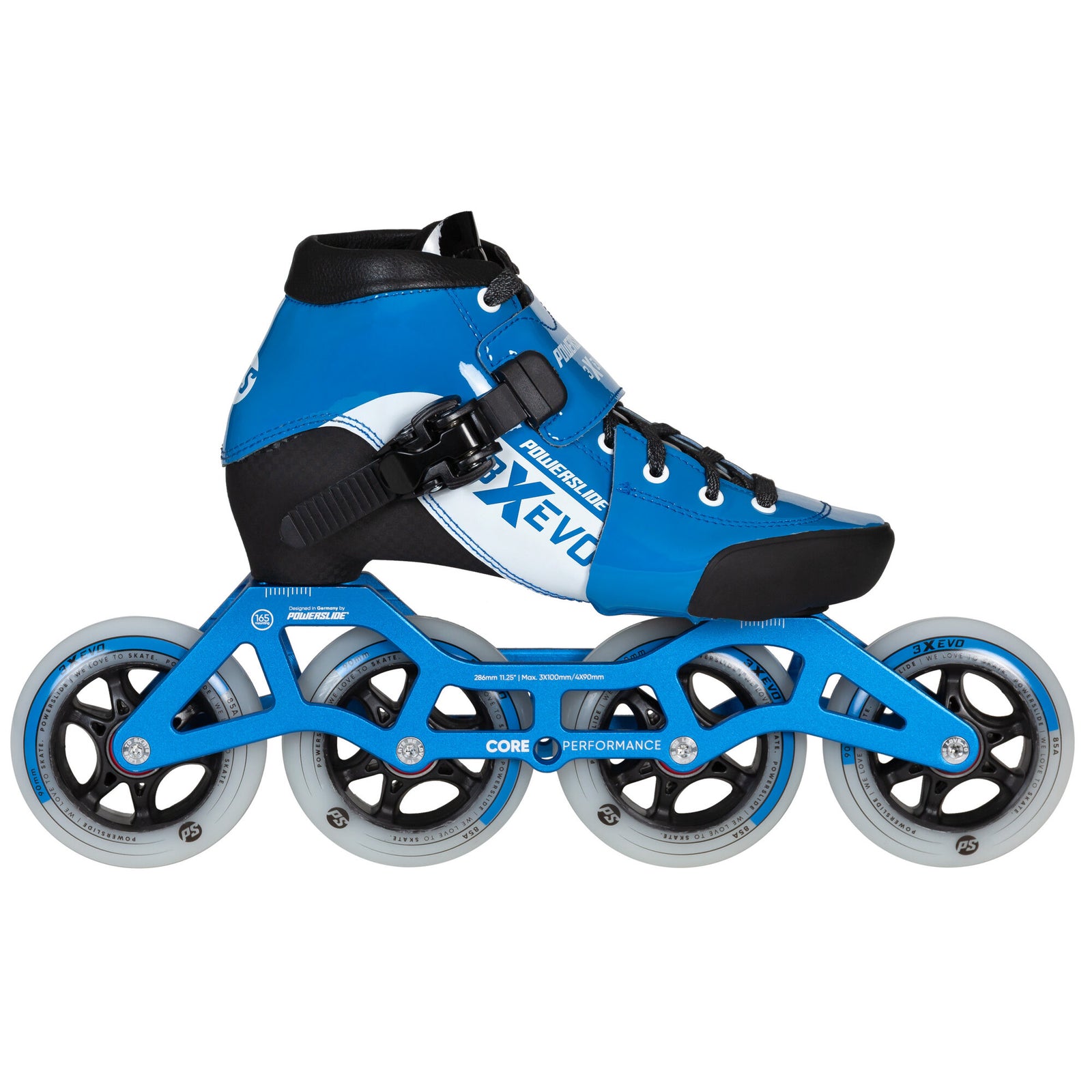 3X adj. Evo Blue / White - Powerslide - Racing Inline Skates - Product Image 1