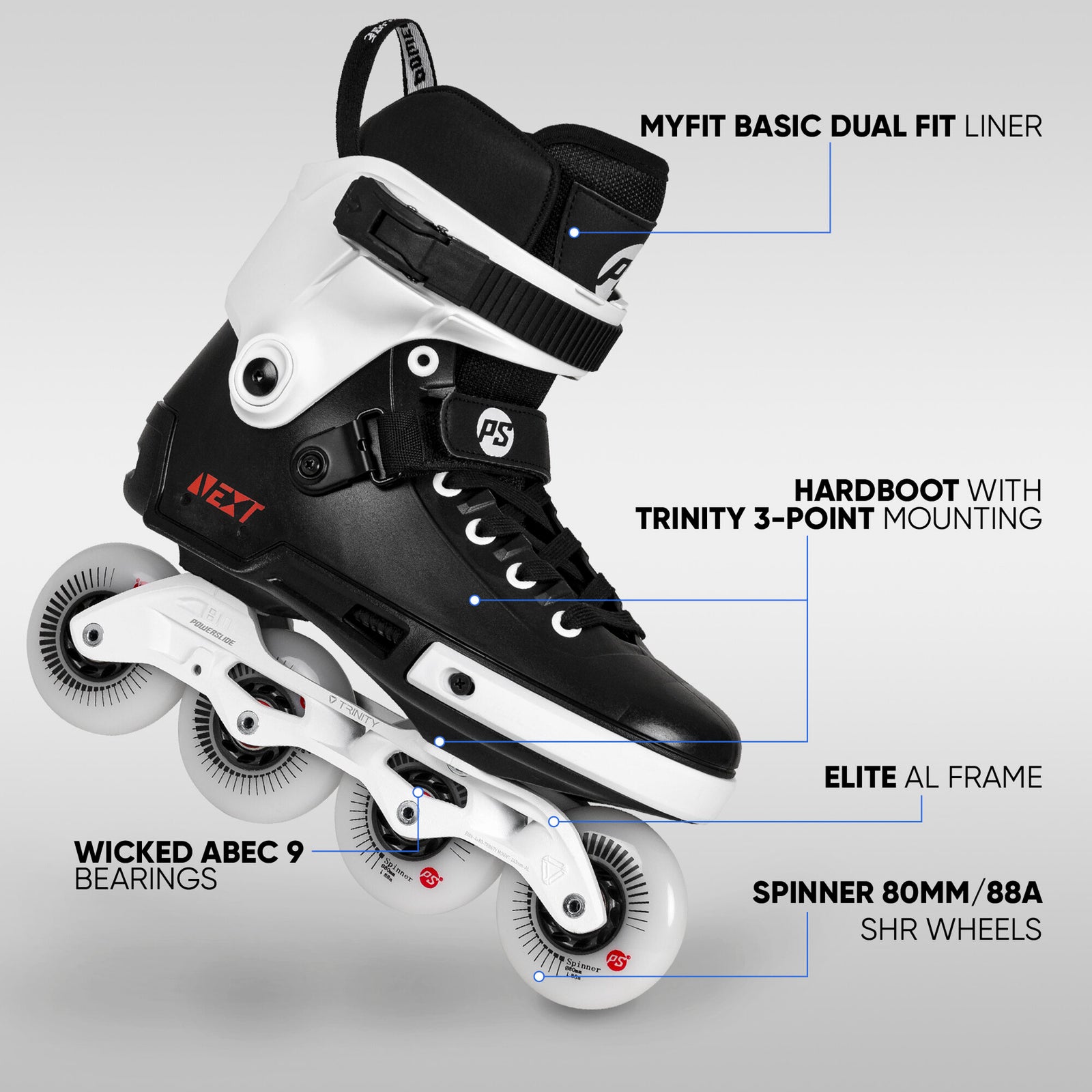 Next Core Black 80 - Powerslide - Urban Inline Skates - Product Image 2