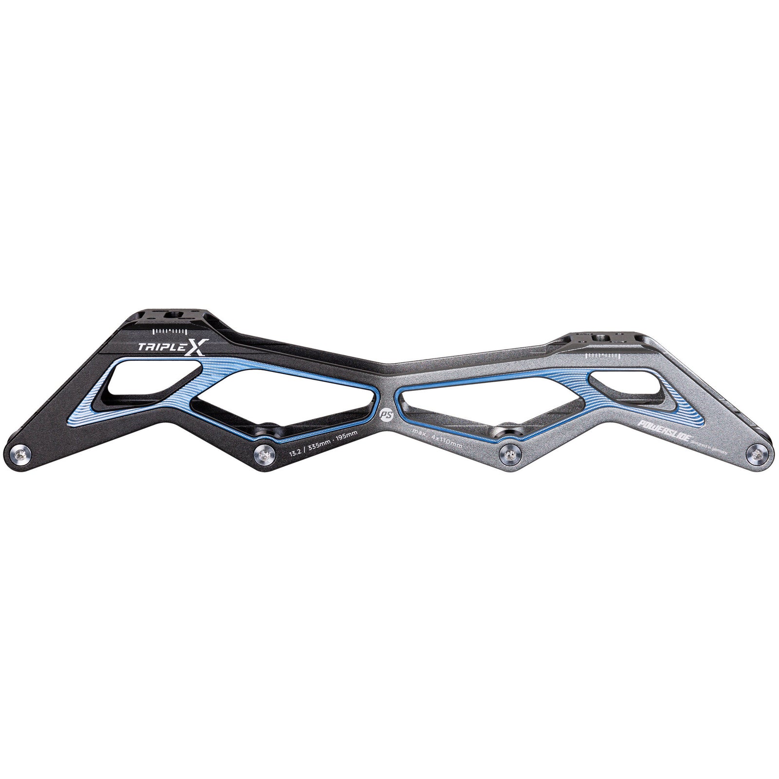 Triple X 13.2/4x110 Black/Grey 195 - Powerslide - Racing Inline Frames - Product Image 1