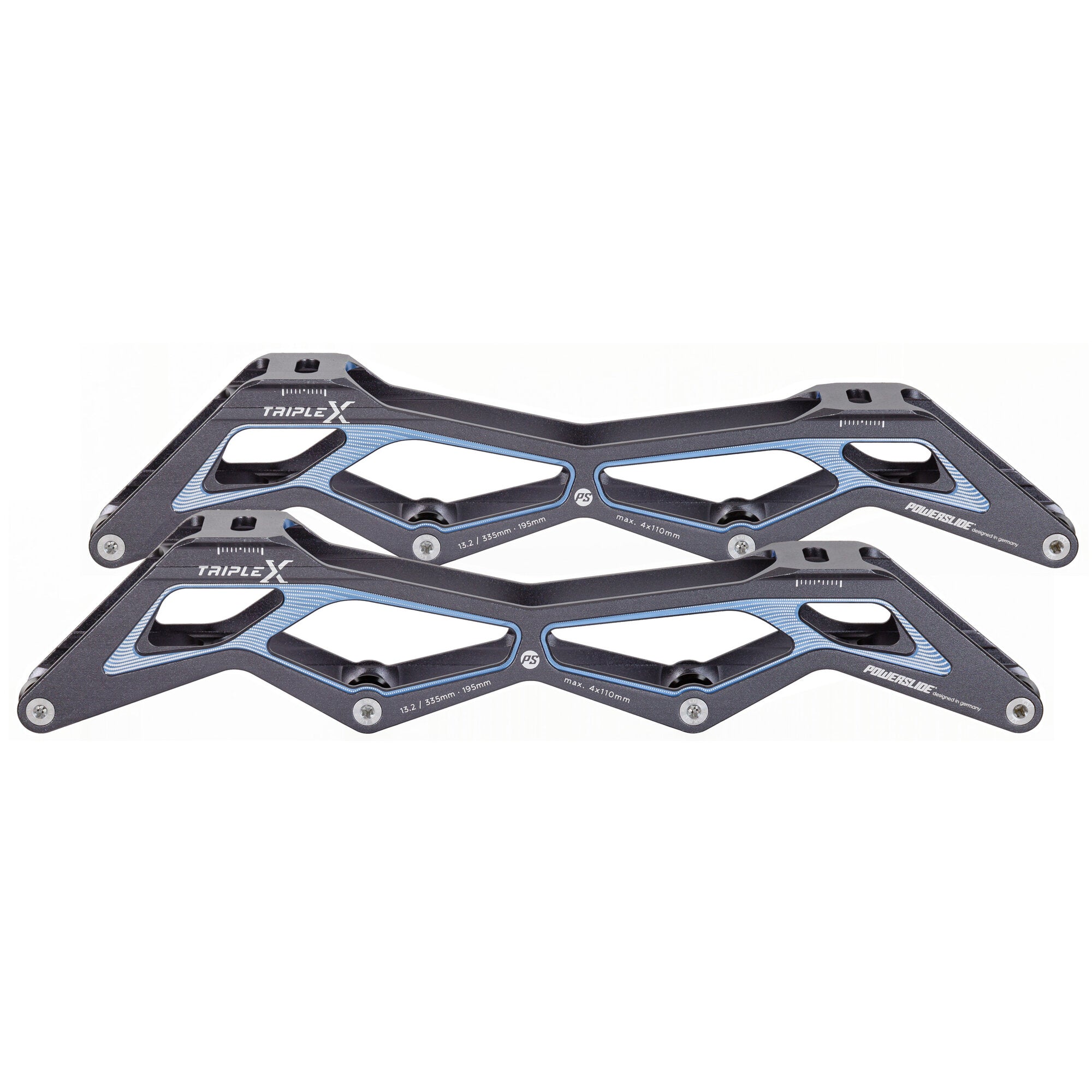 Triple X 13.2/4x110 Ti/Blue 195 - Powerslide - Racing Inline Frames