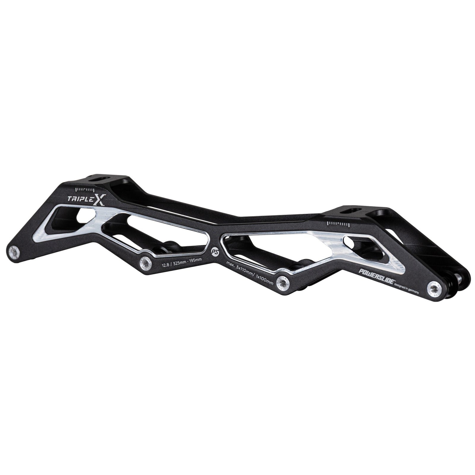 Triple X HILO 12,8" 3x110/1x100, 195 black/silver - Powerslide - Racing Inline Frames - Product Image 2