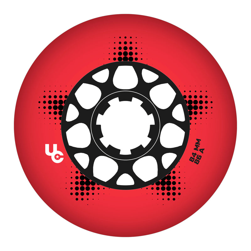 Team PRO 84mm/86A Red, 4-Pack - Undercover - Urban Inline Skate Wheels