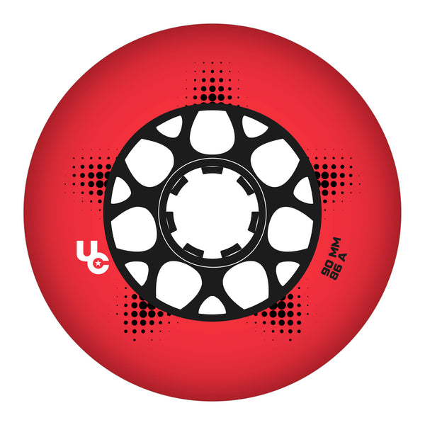 Team PRO 90mm/86A Red, 4-Pack - Undercover - Urban Inline Skate Wheels - Product Image 1
