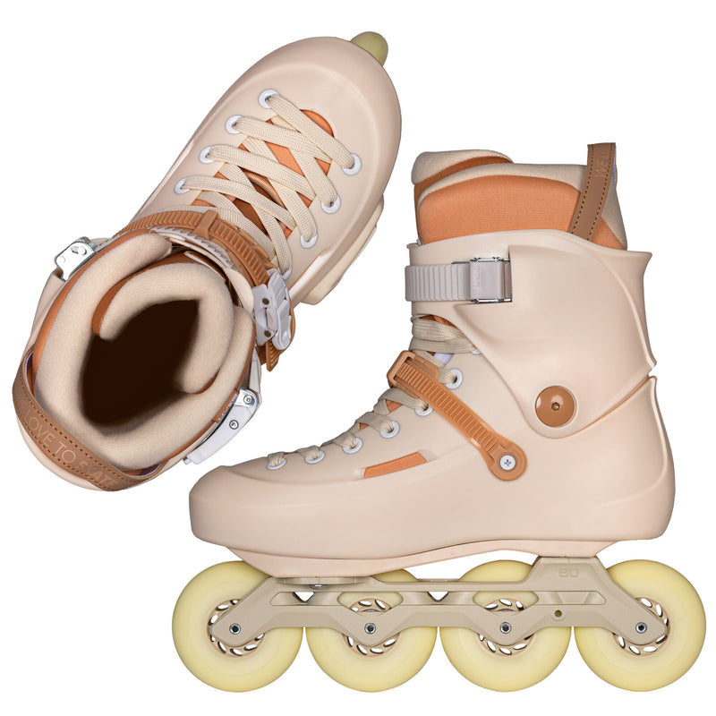 Powerslide Zoom 80 Triskate Mixte - Roller Freeskate Avec Coque Rétro, Roues 80mm/85A Et Roulements ABEC 5