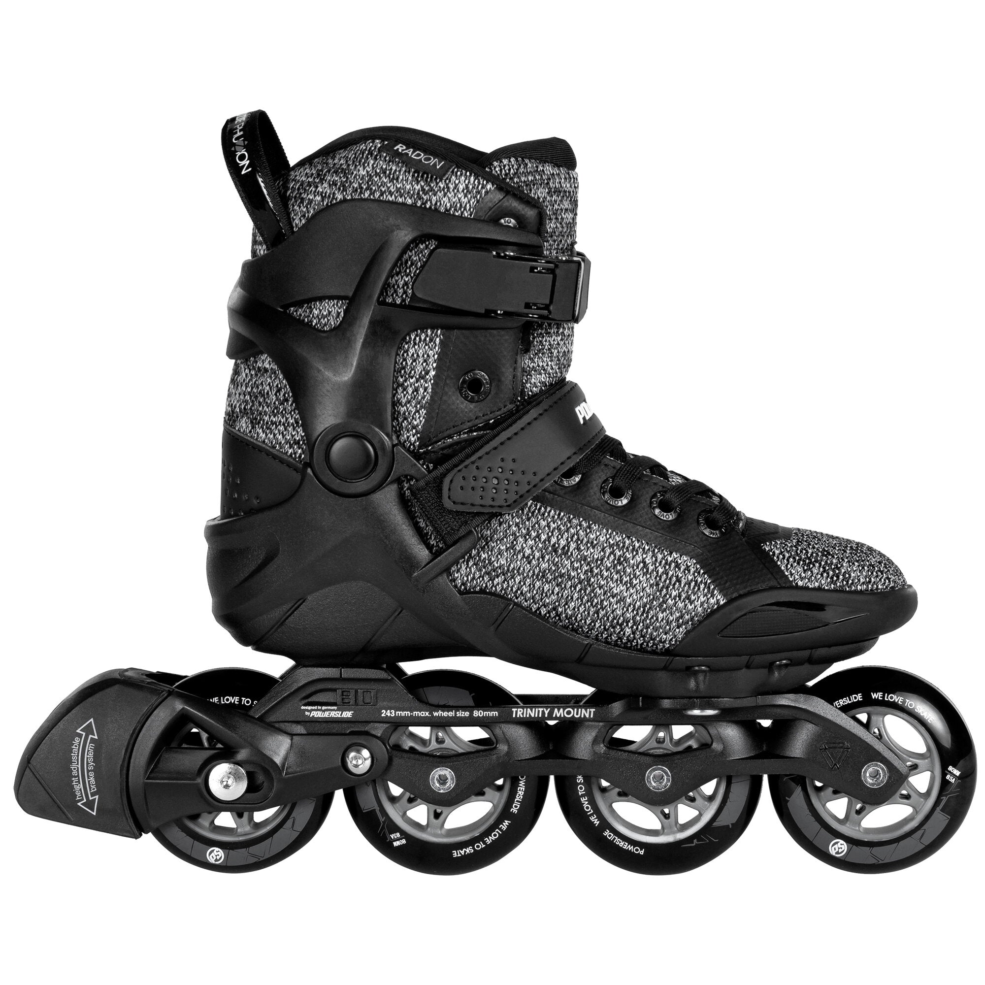 Phuzion Radon Black White 80 - Powerslide - Fitness Inline Skates