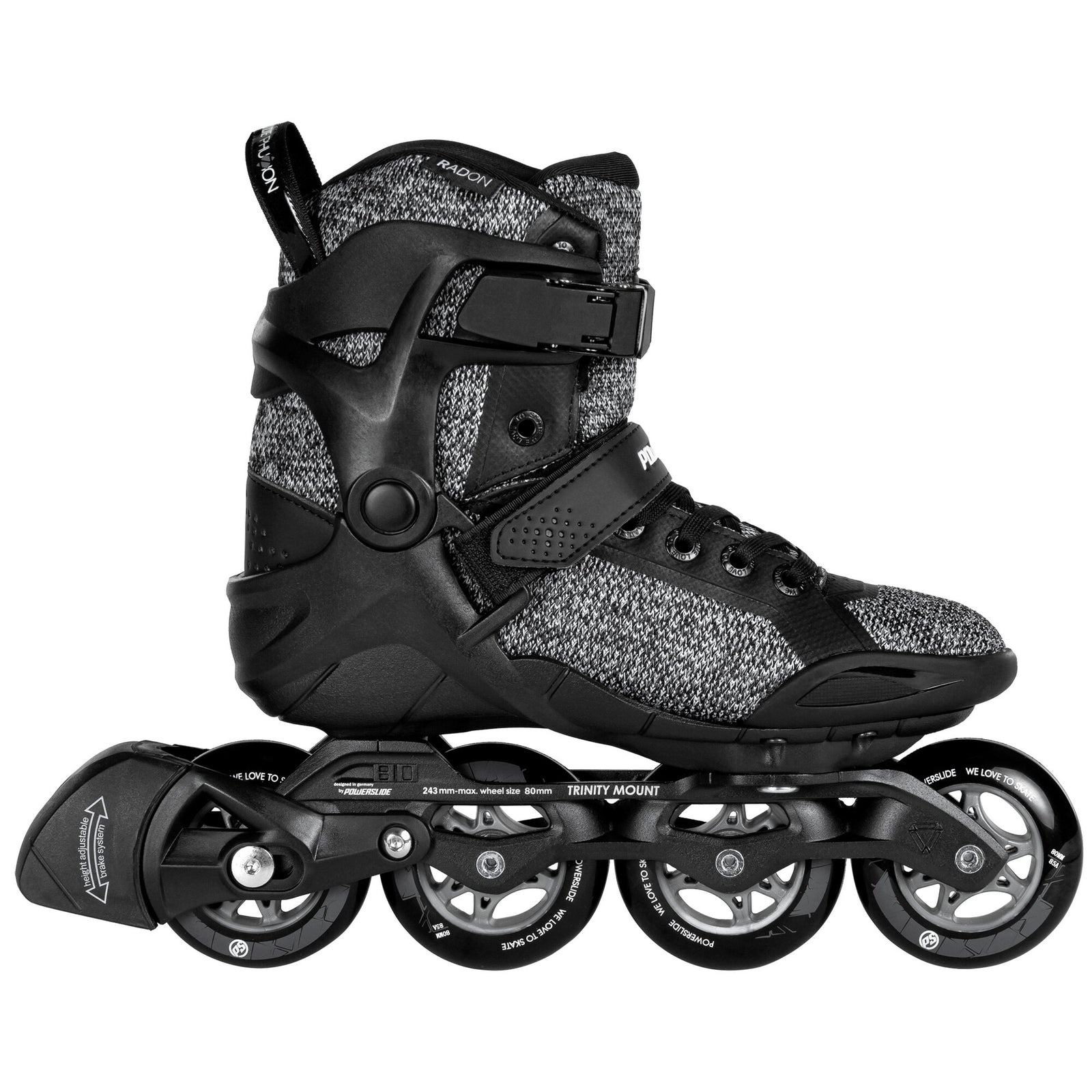 Phuzion Radon Black White 80 - Powerslide - Fitness Inline Skates - Product Image 1