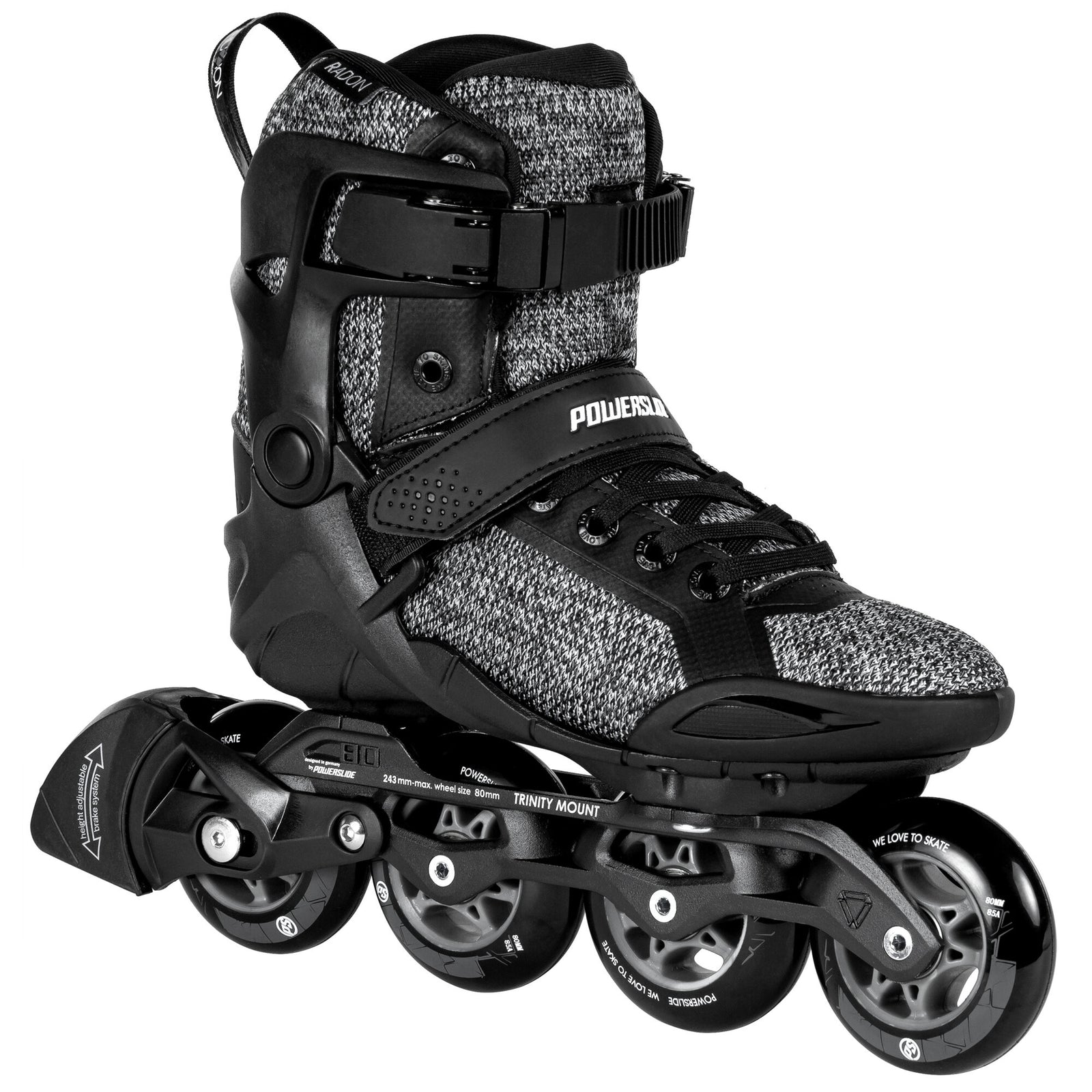 Phuzion Radon Black White 80 - Powerslide - Fitness Inline Skates - Product Image 3