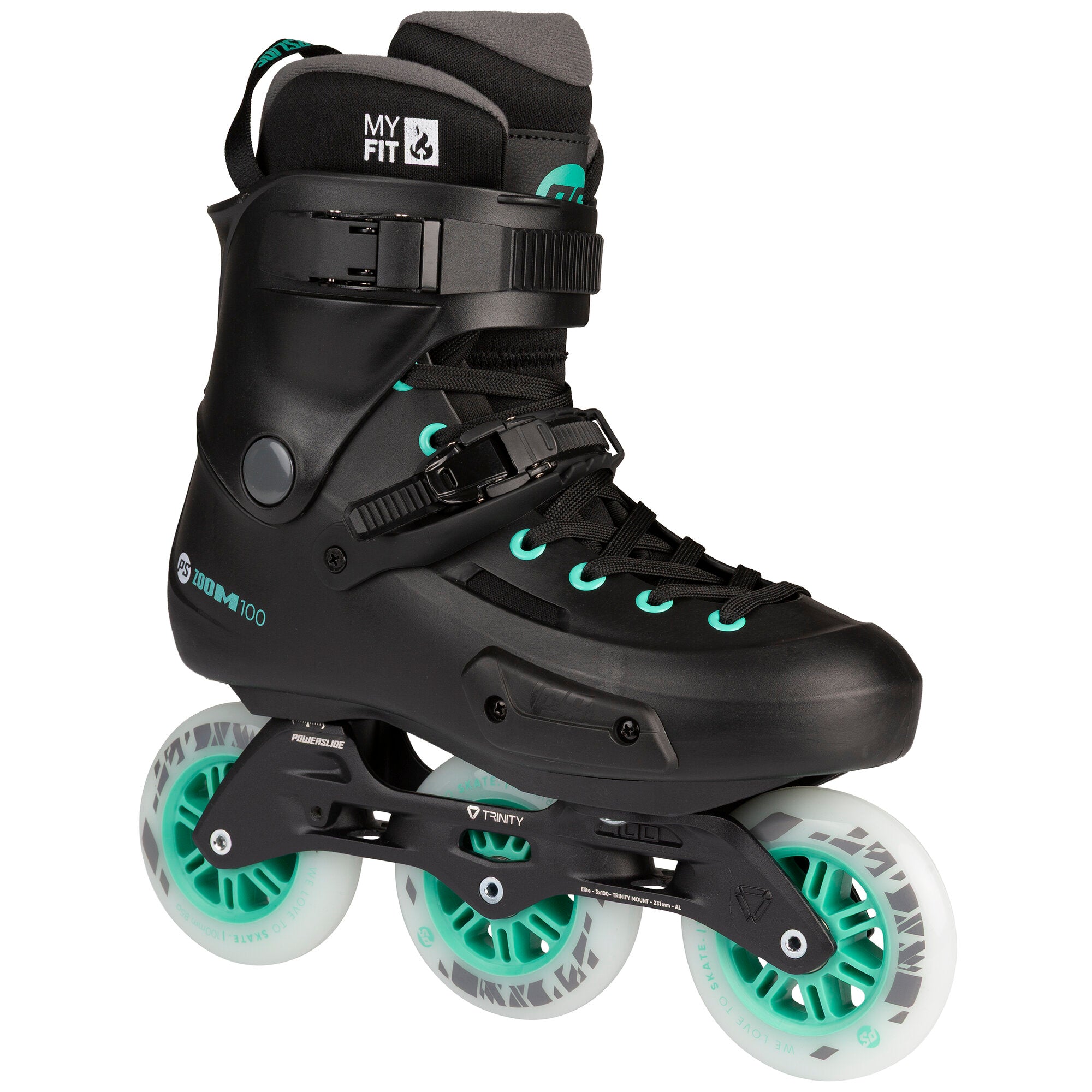 Zoom Pro 100 Black Mint - Powerslide - Urban Inline Skates