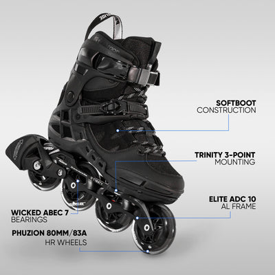 Phuzion Argon Black 80 - Powerslide - Fitness Inline Skates - Product Image 2