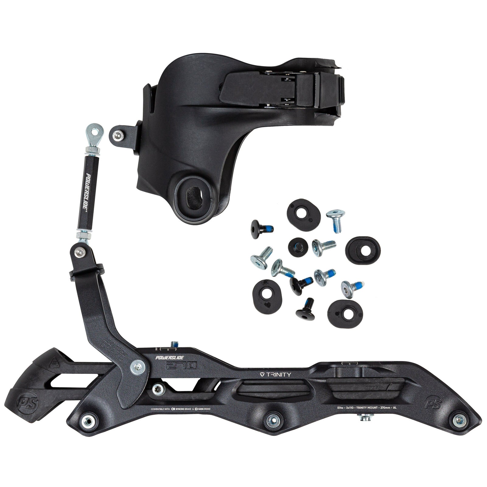 Elite cast Syncro complete 110 incl. Cuff - 270 Black, TRI - Powerslide - Fitness Inline Frames - Product Image 1
