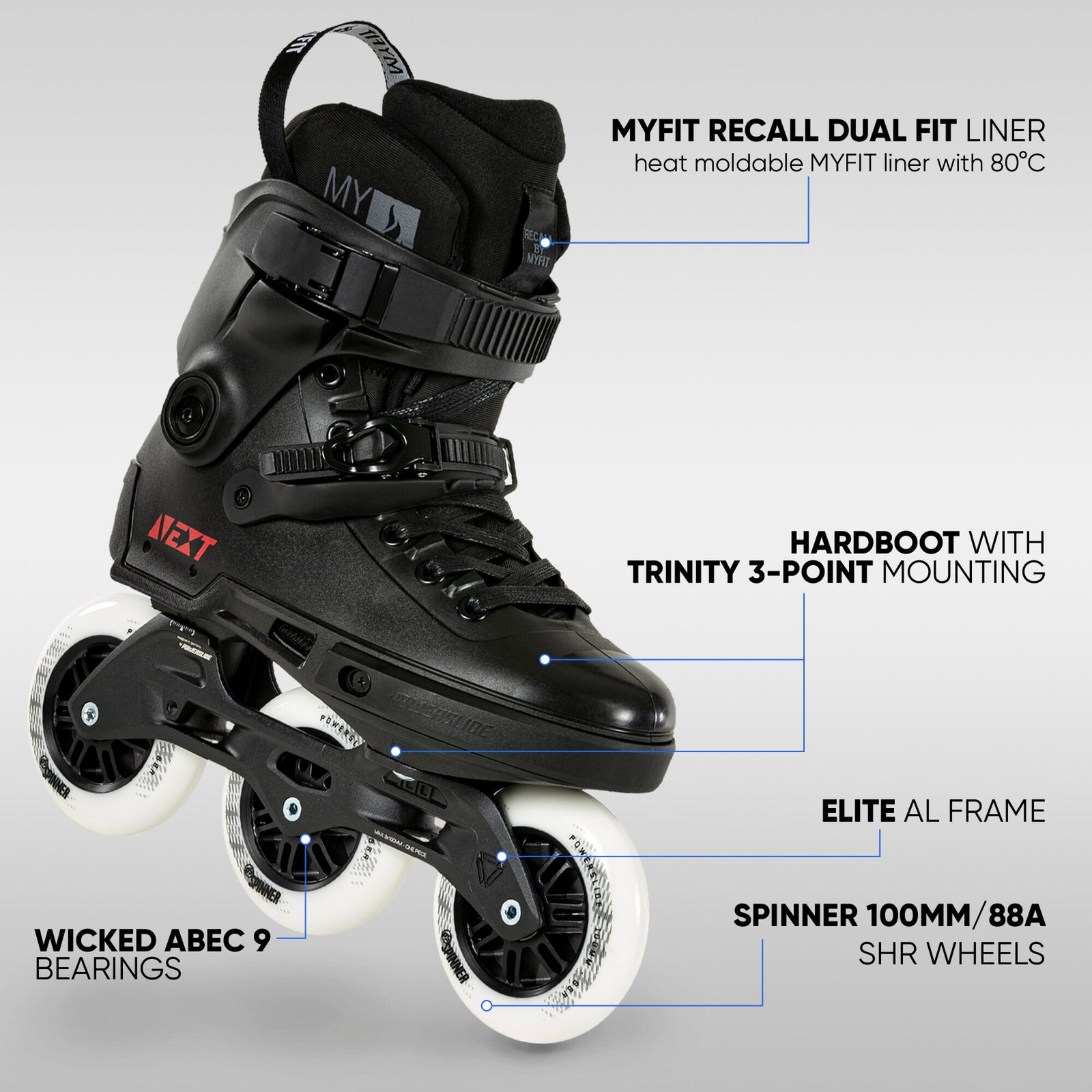 Next Core Black 100 - Powerslide - Urban Inline Skates - Product Image 2