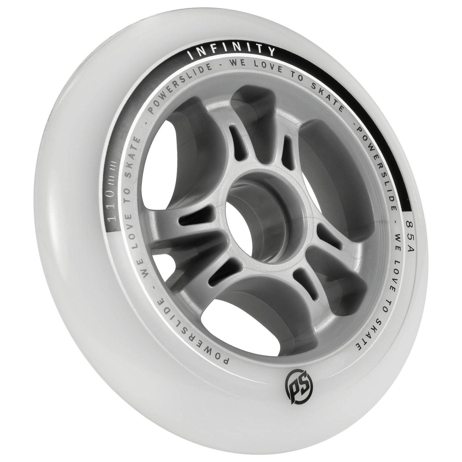 Powerslide Infinity 90mm/85A Inline Skate Wheels - Race Performance PU For Training & Fitness